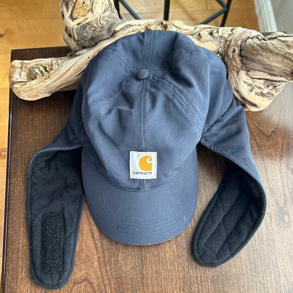 Carhartt Trapper Hat Cap Insulated Nylon Canvas Lined Ear Neck Flap - Picture 1 of 6